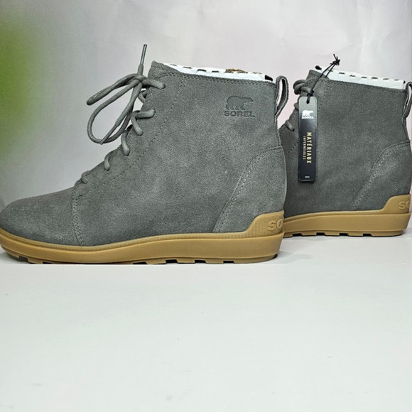 Sorel Women's Evie II Lace Up Booties  Size 9.5 Quarry, Gum NWT - Picture 1 of 9